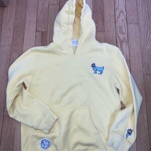 Yellow Kids' GOAT Hoodie with Blue Dog Embroidery